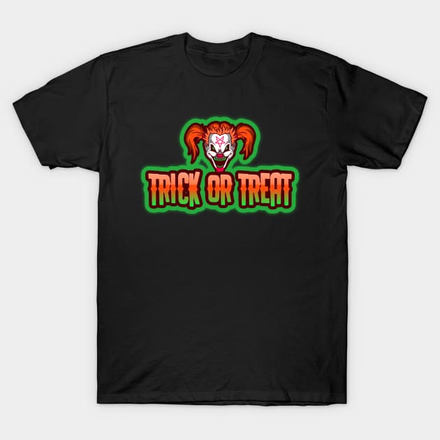 Evil Clown Trick or Treat T-Shirt by Joco Studio